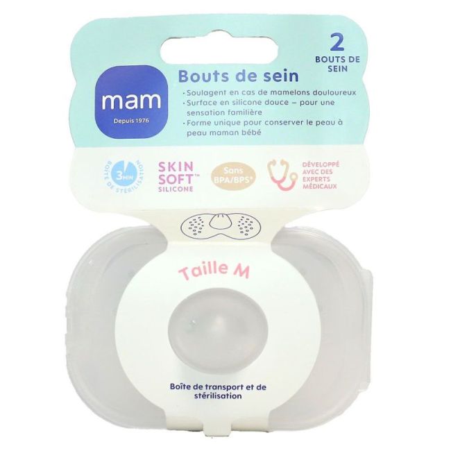 Mam Bout Sein Silicone +Boite Sterilisation M B/2