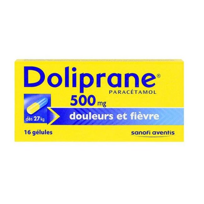 Doliprane 500 Mg Gel Plq/16