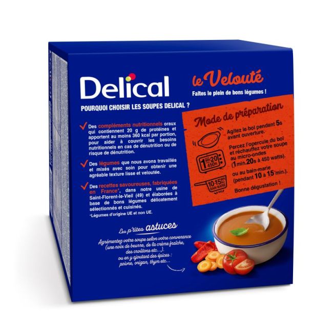 Delical Soupe Hp Hc Nutriment Veloute Legumes Du Soleil 4Bols/200Ml