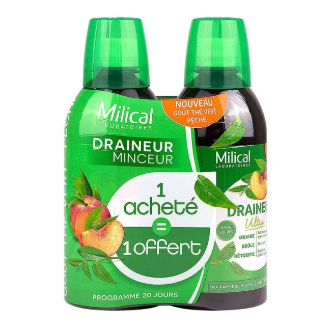 Milical Draineur Ultra S Buv The Vert Peche 2Fl/500Ml