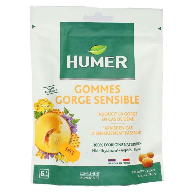 Humer Gomme Gorge Sensible Citron Sach/30