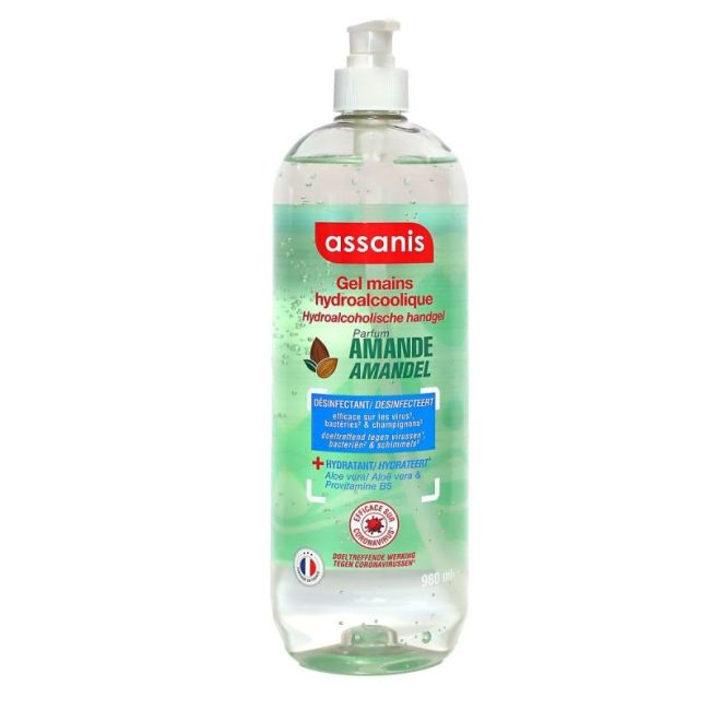 Assanis Gel Hydroalcoolique Amande Fl Pompe/980Ml