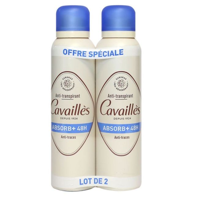 Cavailles Deo Absorb + Deodorant 48H Ani-Traces 2Spray/150Ml