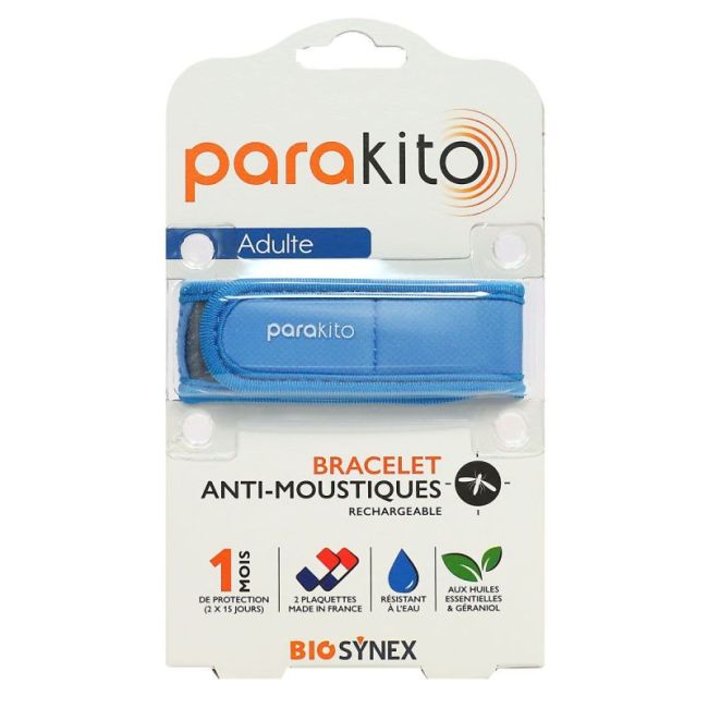 Parakito Color Bracelet Rechargeable Anti-Moustique Adulte Bleu B/2