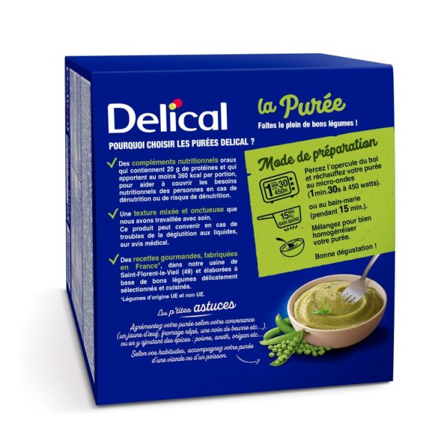 Delical Puree Hp Hc Nutriment Petit Pois 4Bols/200G