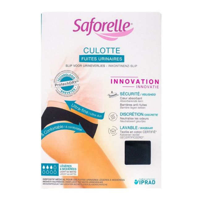 Saforelle Culotte Fuites Urinaires Culotte Ultra Absorbante Noire Taille 40