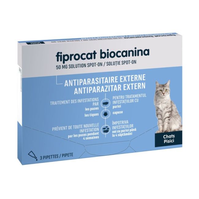 Fiprocat 50 Mg Solution Pour Spot-On Chat 3Pipettes/0,5Ml