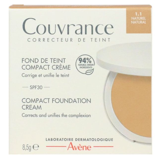 Avene Couvrance Fd Teint Creme Naturel 1.1 Boitier/8,5G