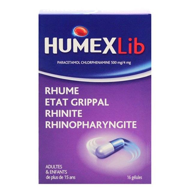 Humexlib Paracetamol Chlorphenamine 500 Mg/4 Mg Gel Plq/16