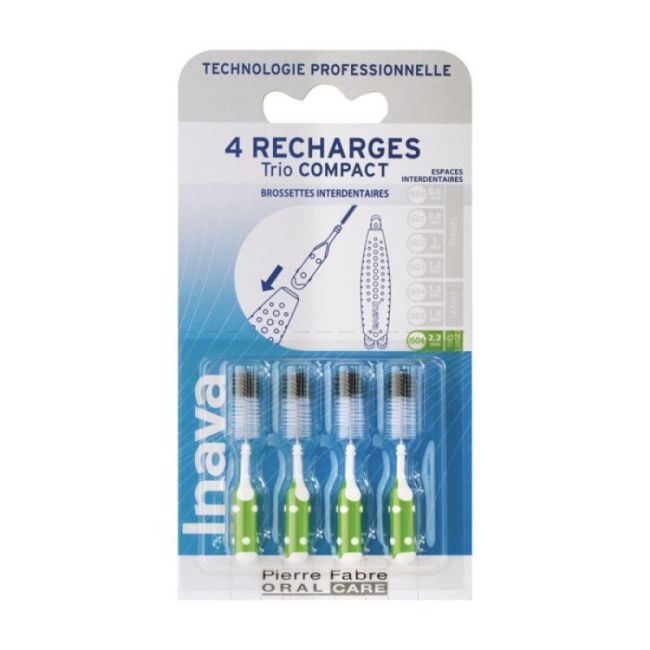 Inava Trio Compact Brossette Recharge Vert B/6