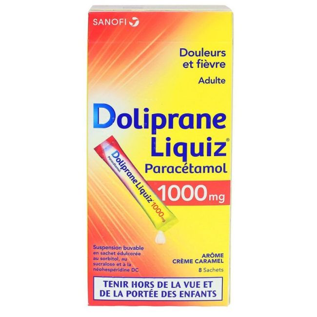 Dolipraneliquiz 1000 Mg Susp Buv En Sachet Edulc Au Sorbitol,Sucralose Neohesperidine Dc 8Sach/12Ml