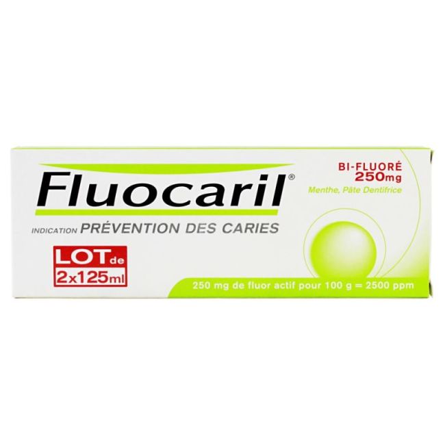 Fluocaril Bi-Fluore 250 Mg Pate Dentifrice Menthe 2T/125Ml