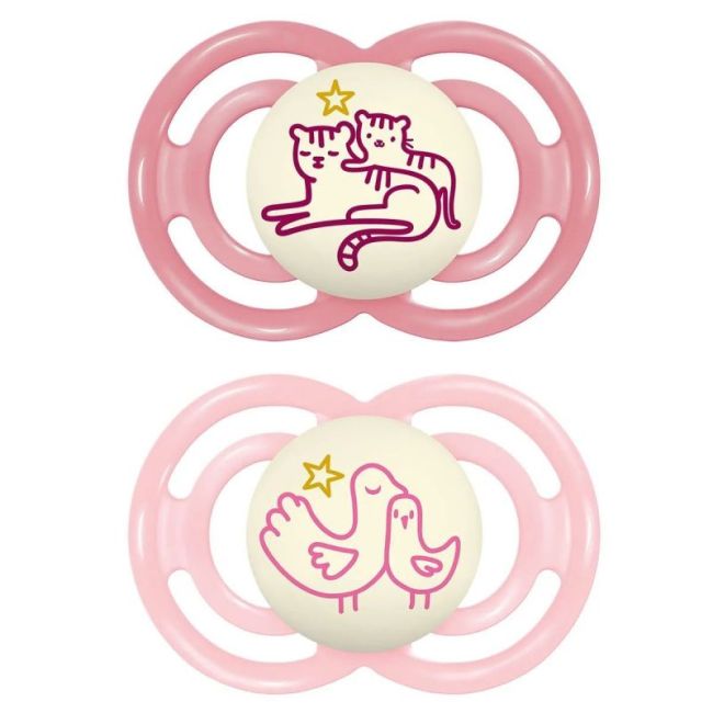 Mam Perfect Sucette Anatomique Silicone +6Mois Nuit Etui/2