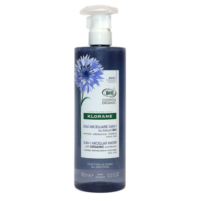 Klorane Bleuet Eau Micellaire 3 En 1 Bio Fl/400Ml