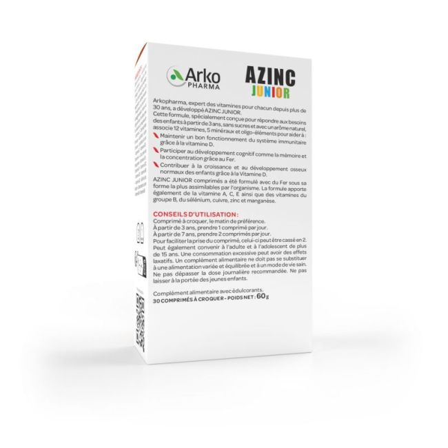 Azinc Vitalite Junior Cpr A Croquer Cola Des 4 Ans B/30