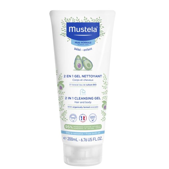 Mustela Bebe Enfant Gel 2 En 1 Nettoyant Avocat Bio T/200Ml