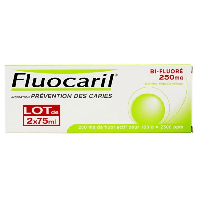 Fluocaril Bi-Fluore 250 Mg Pate Dentifrice Menthe 2T/75Ml