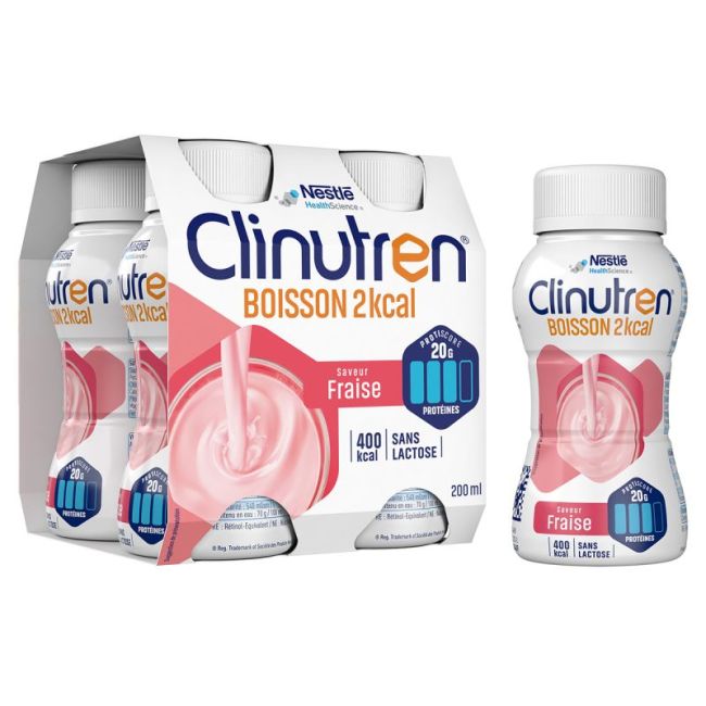 Clinutren Boisson 2 Kcal Nutriment Fraise 4Bouteilles/200Ml