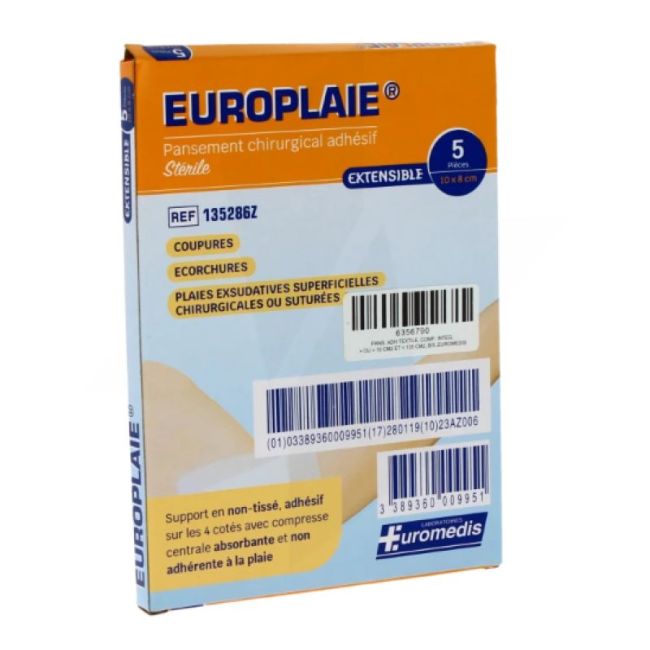 Euromedis Pans Sterile Avec Compresse 8X10Cm B/5