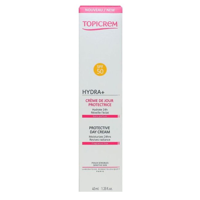 Topicrem Hydra+ Spf50 Cr De Jour Protectrice T/40Ml