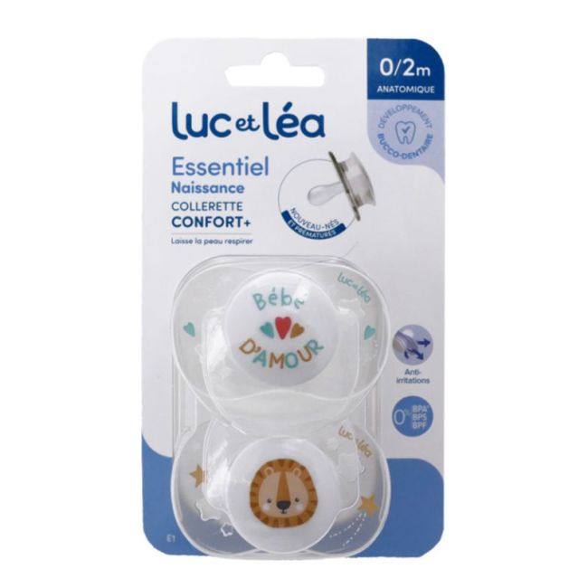 Luc Et Lea Essentiel Duo Sucette Anatomique 0-2Mois B/2