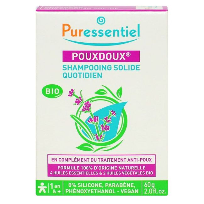Puressentiel Anti-Poux Shampooing Solide Pouxdoux Bio B/60G