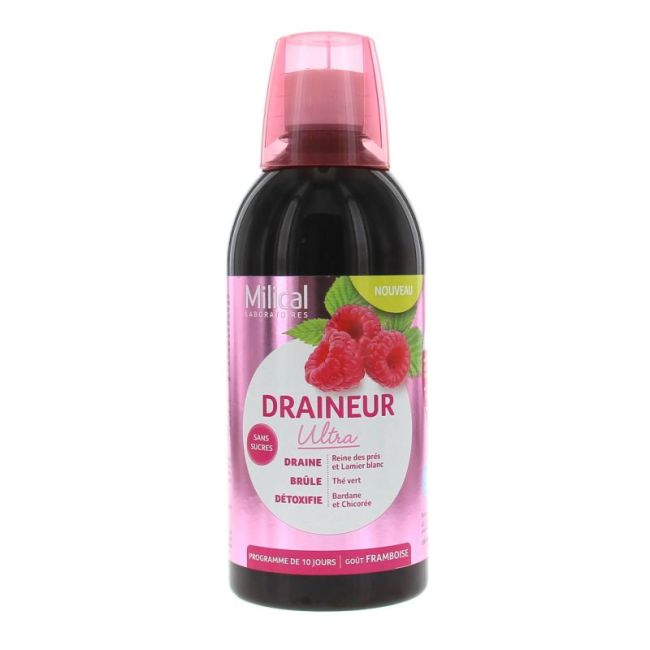 Milical Draineur Ultra S Buv Framboise Fl/500Ml