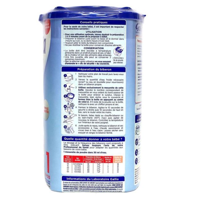 Gallia Bebe Expert Ar 1 Caroube Lait Pdre B/800G