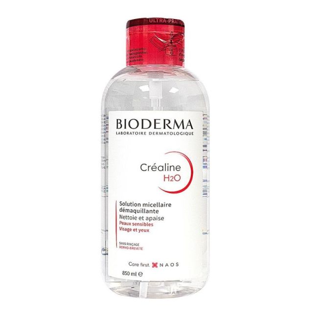 Bioderma Crealine H2O Sol Micellaire Nettoyante Apaisante Sans Parfum Fl Pompe Inversee/850Ml