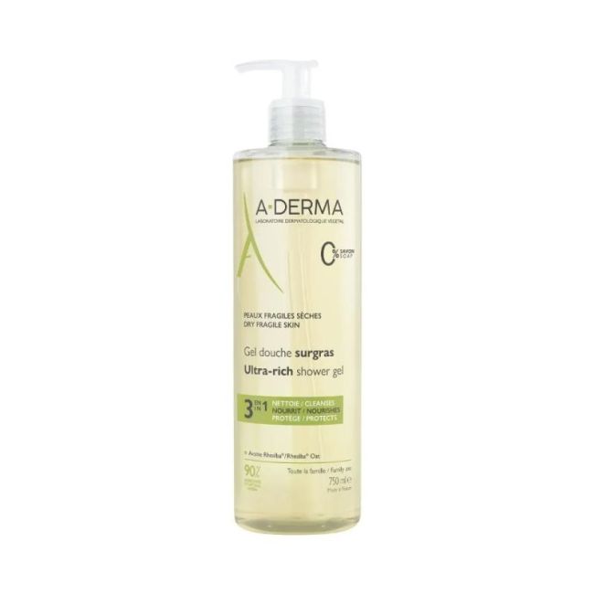 Aderma Gel Douche Surgras Visage Et Corps Fl Pompe/750Ml