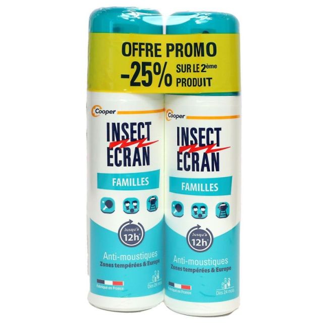 Insect Ecran Familles Lot Repulsif Peau 2Sprays/100Ml -25%