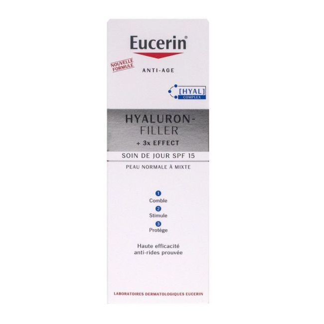 Eucerin Hyaluron-Filler +3X Effect Spf15 Emuls Soin De Jour Peau Normale A Mixte Fl Pompe/50Ml