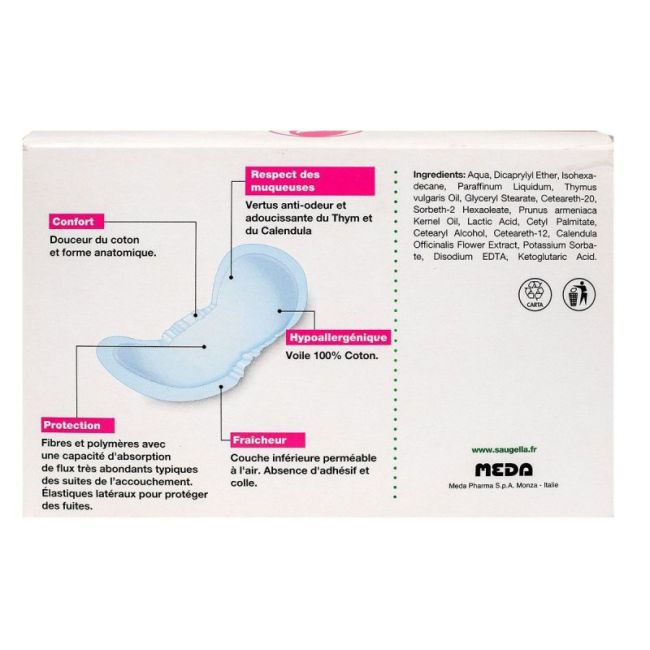 Saugella Cotton Touch Serviette Periodique Maternite B/10