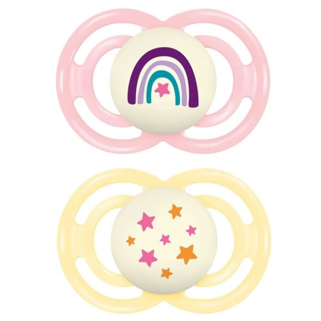 Mam Perfect Sucette Anatomique Silicone +18Mois Nuit Tendance B/2