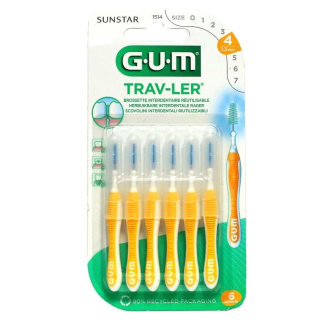 Gum Travler Brossette Inter-Dentaire De Voyage 1,3Mm B/6