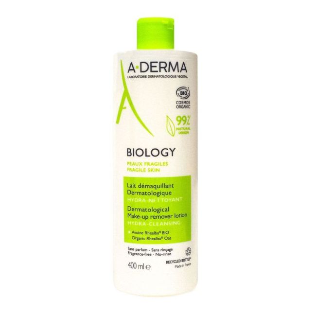 Aderma Biology Lait Demaquillant Dermatologique Hydra-Nettoyant Fl/400Ml