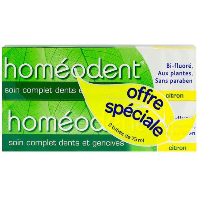 Homeodent Soin Complet Pate Dentifrice Citron 2T/75Ml Twinpack