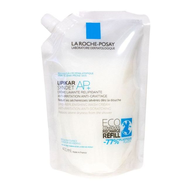 Lipikar Syndet Ap + La Roche Posay Cr Lavante Relipidante Eco-Recharge/400Ml