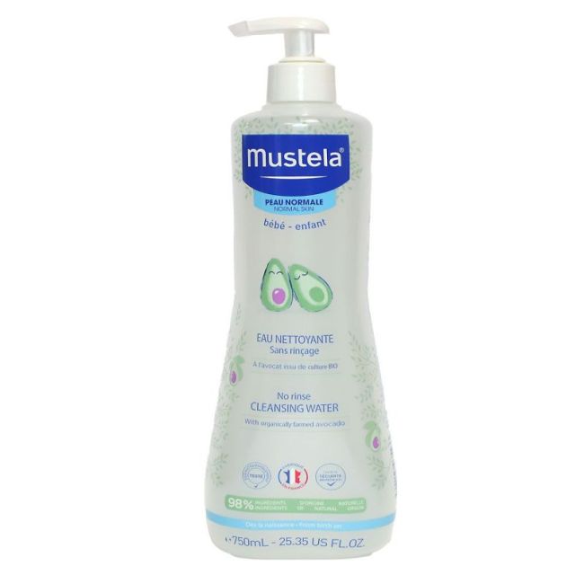 Mustela Bebe Enfant Eau Nettoyante Sans Rincage Avocat Bio Fl Pompe/750Ml