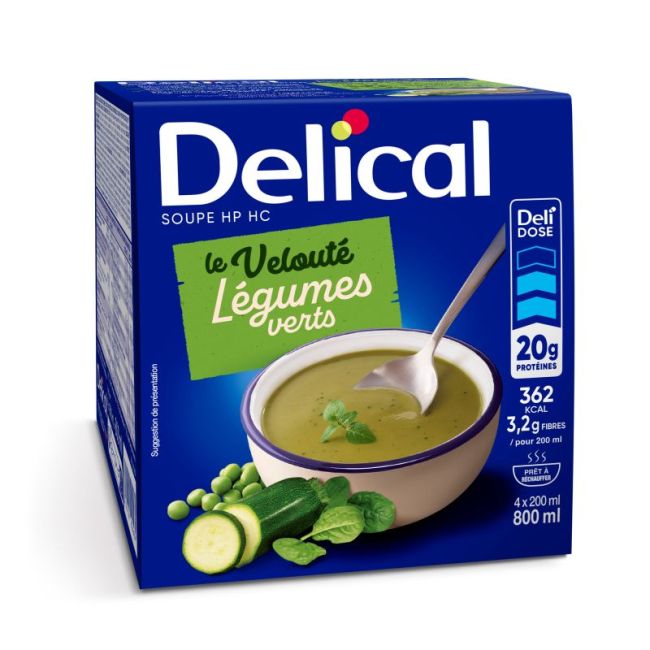 Delical Soupe Hp Hc Nutriment Veloute Legumes Verts 4Bols/200Ml