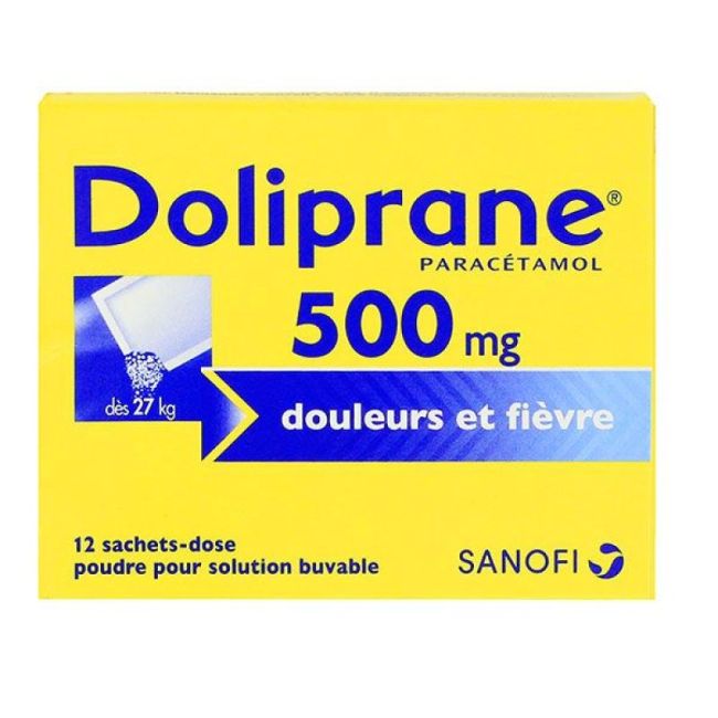Doliprane 500 Mg Pdr Sol Buv En Sachet-Dose 12Sach