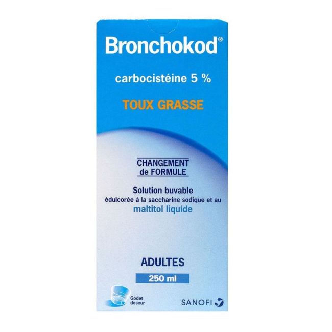 Bronchokod 5 % S Buv Adultes Edulcoree A La Saccharine Sod Maltitol Liq Fl/250Ml