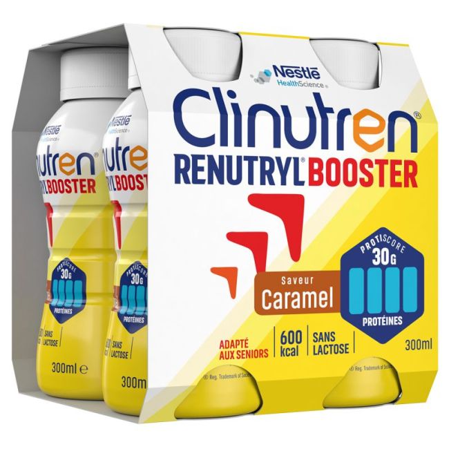 Clinutren Renutryl Booster Nutriment Caramel 4Bouteilles/300Ml