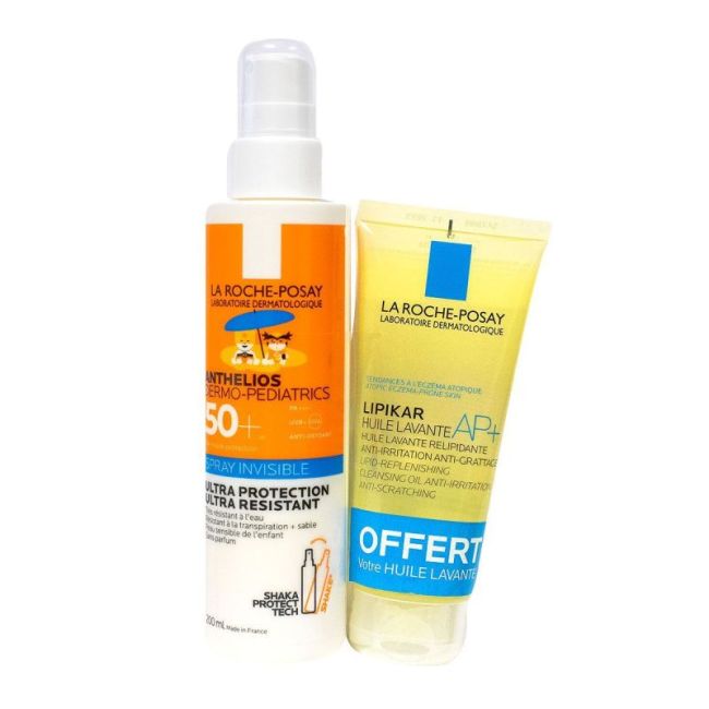 Anthelios Dermo-Pediatrics La Roche Posay Spf50+ Spray Invisible Enfant Fl/200Ml+Lipikar Huile Lavante Offerte