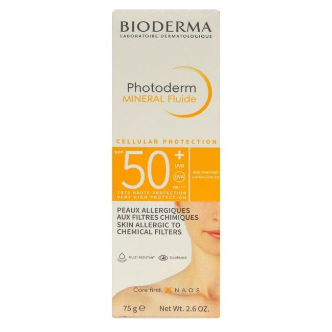Bioderma Photoderm Mineral Spf50+ Fluide Non Parfume T/75G