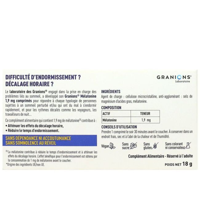 Granions Melatonine 1,9 Mg Cpr B/30