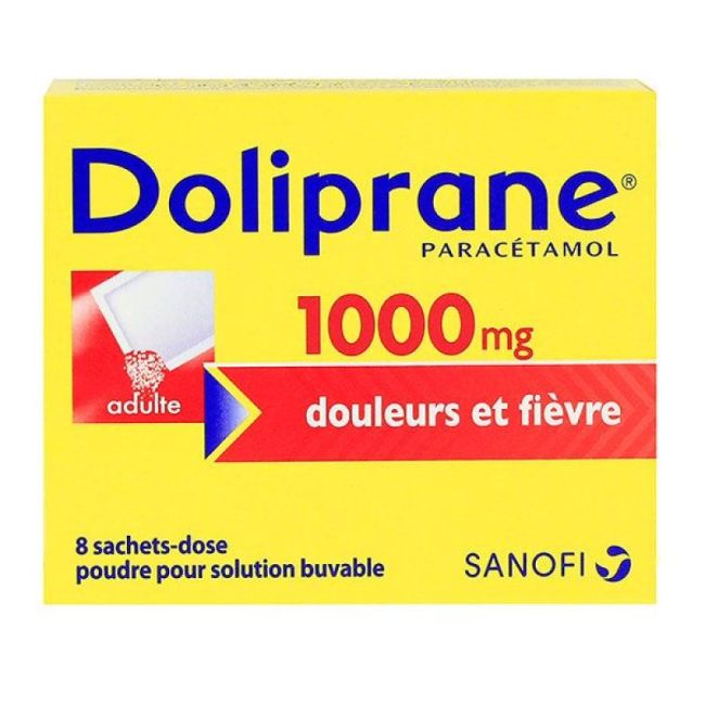 Doliprane 1000 Mg Pdr Sol Buv En Sachet-Dose 8Sach