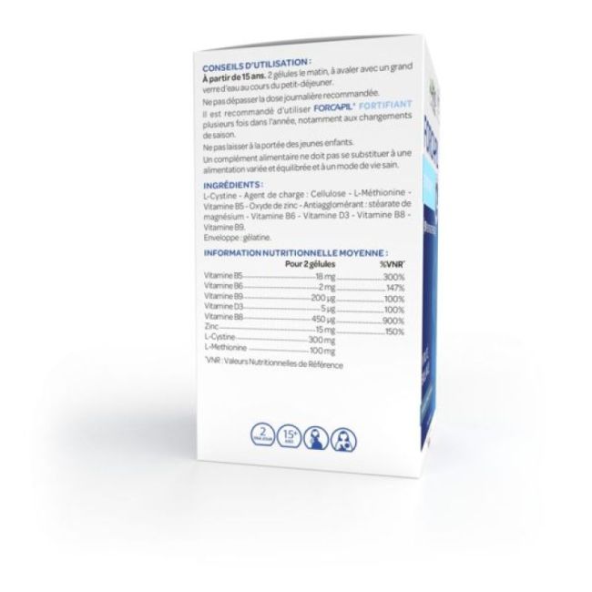 Forcapil Fortifiant Gel Cheveux Et Ongles Pilulier/180