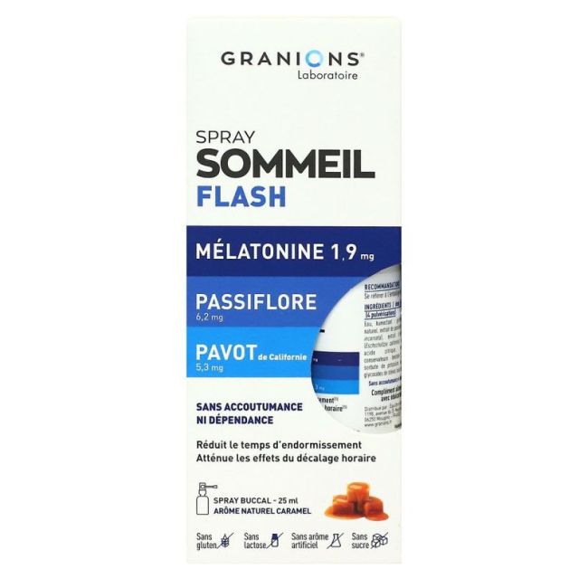 Granions Spray Sommeil Flash Melatonine 1,9 Mg Sol Fl/25Ml