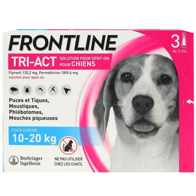 Frontline Tri-Act Solution Pour Spot-On Chien 10-20Kg 3Pipettes/2Ml